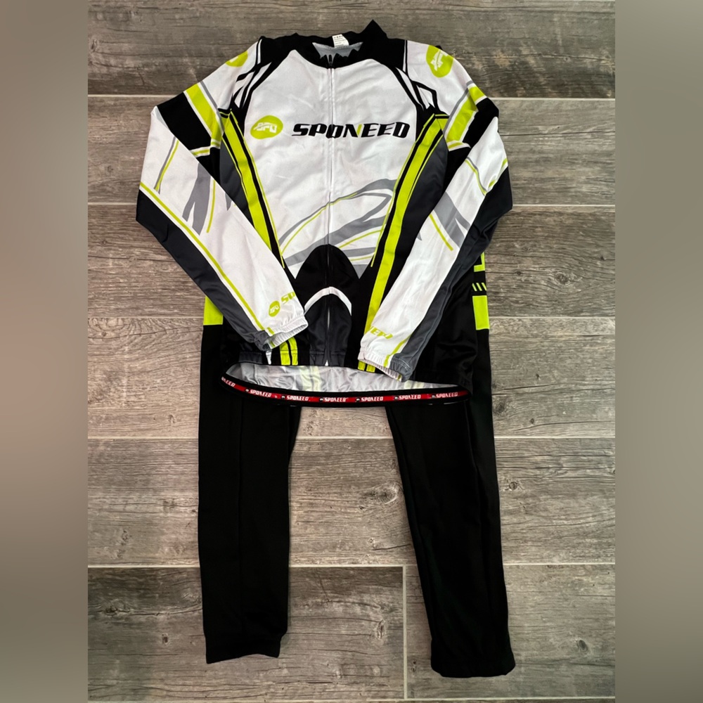SPOPEED Men's Cycling Suit - Black and White